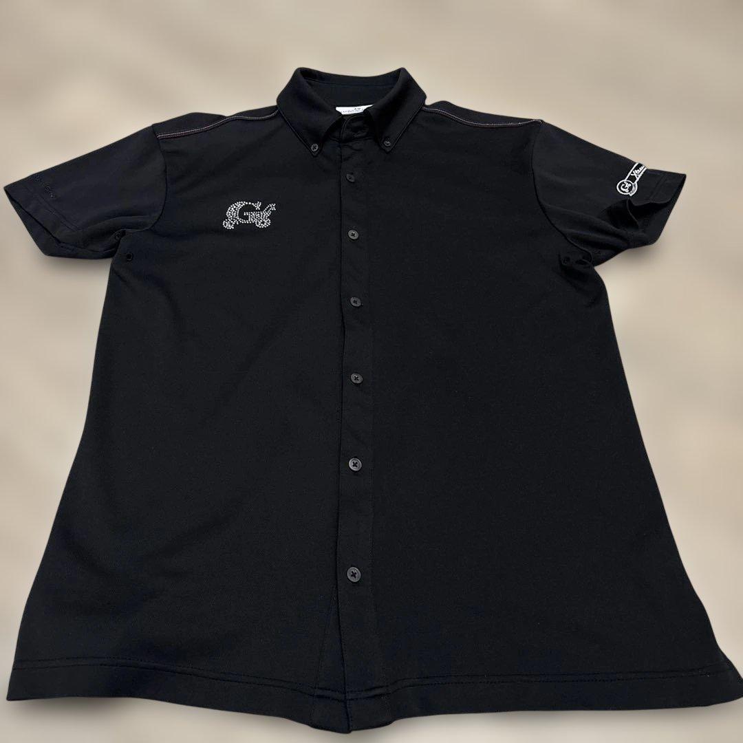 【極美品】ラッセルノ ボタンダウンシャツ サイズ5(L 相当）スタッズ 黒