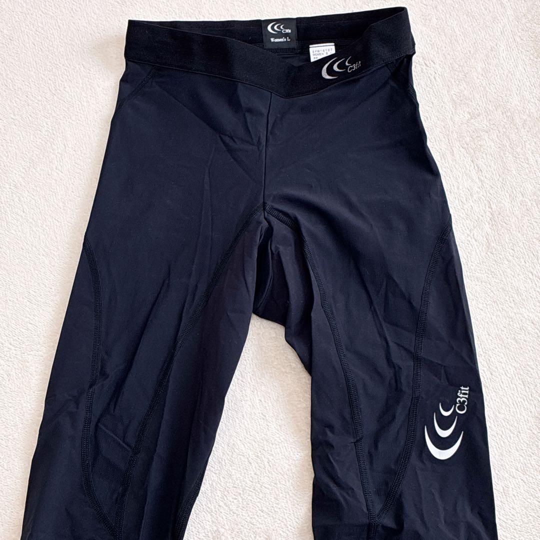 C3fit インパクトエアー　ロングタイツ　レディース　L ブラック