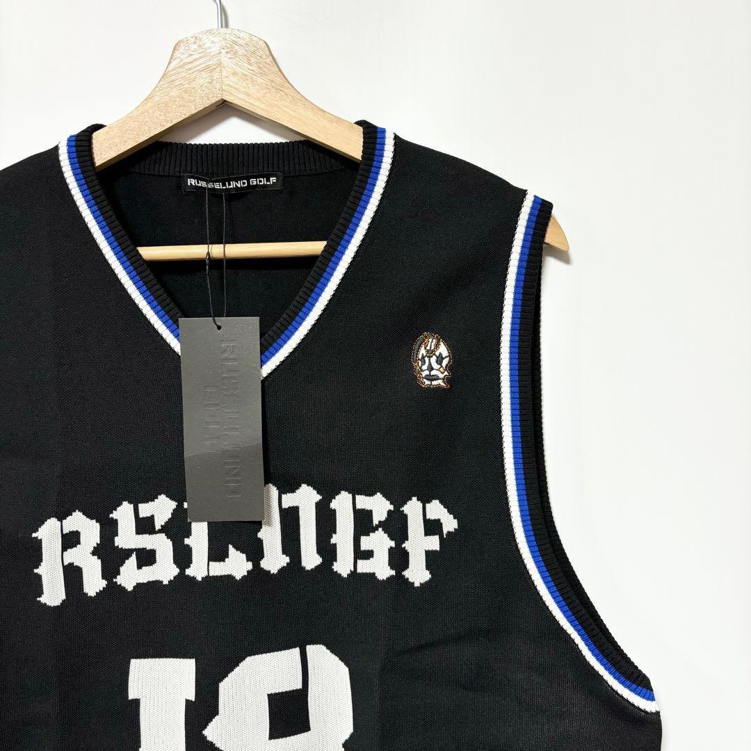 新品 ラッセルノ ゴルフ Vネック ニット ベスト ブラック 2XL 7