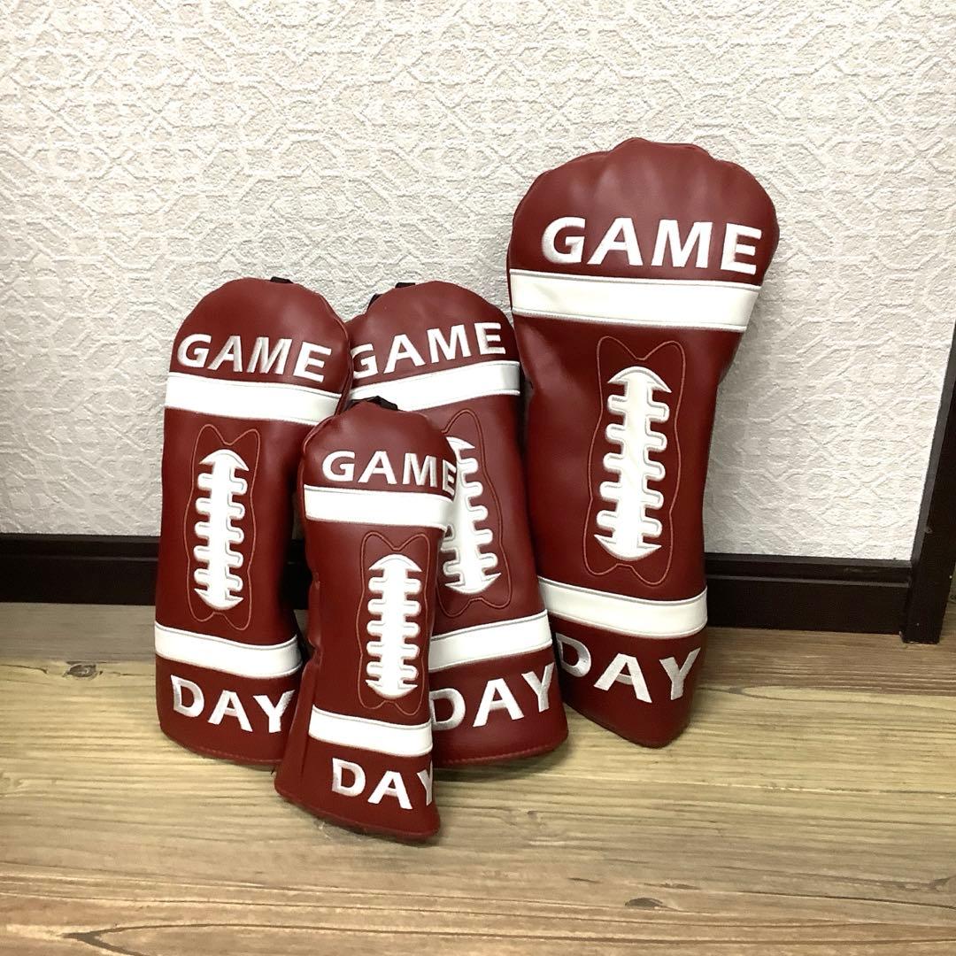 レア！NFL キャディーバッグ 全チーム名刺繍入り フットボール型ヘッドカバー付
