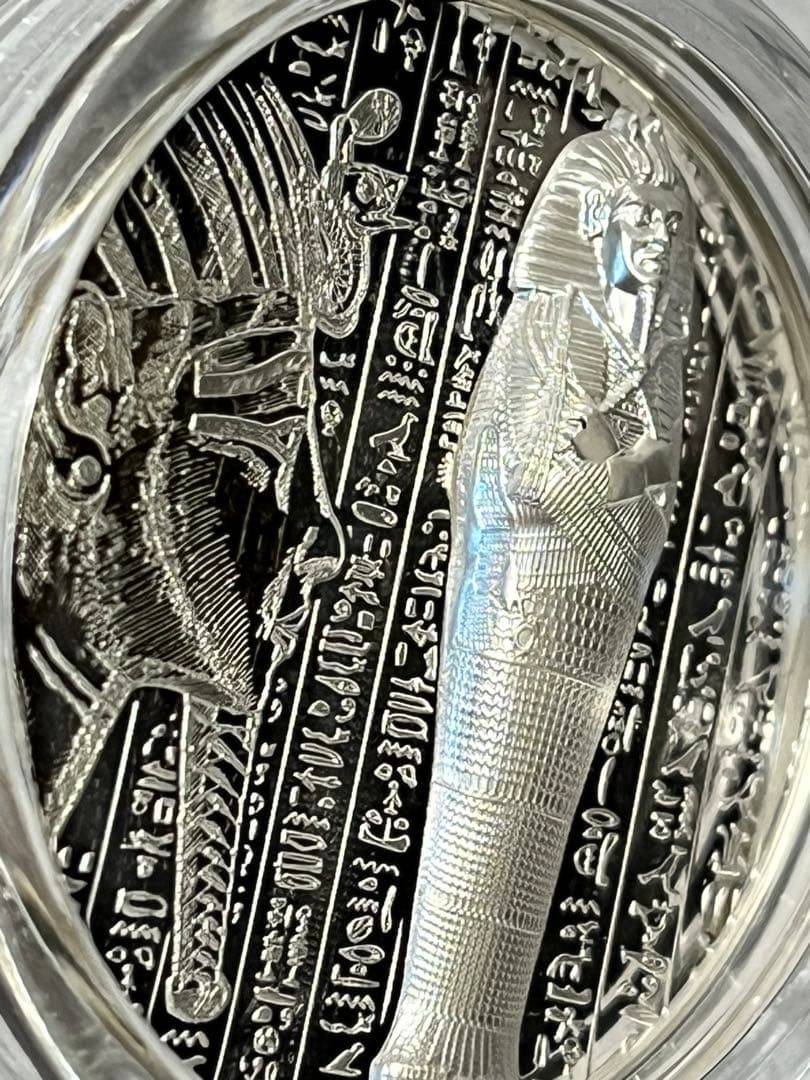 2022　クック諸島　ミイラ　X線　1オンス　銀貨　　エジプト