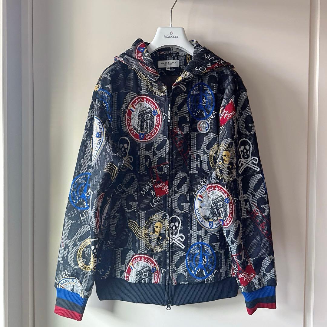 美品 ★ MARK&LONA パーカー マーク&ロナ 黒 スウェット 正規品