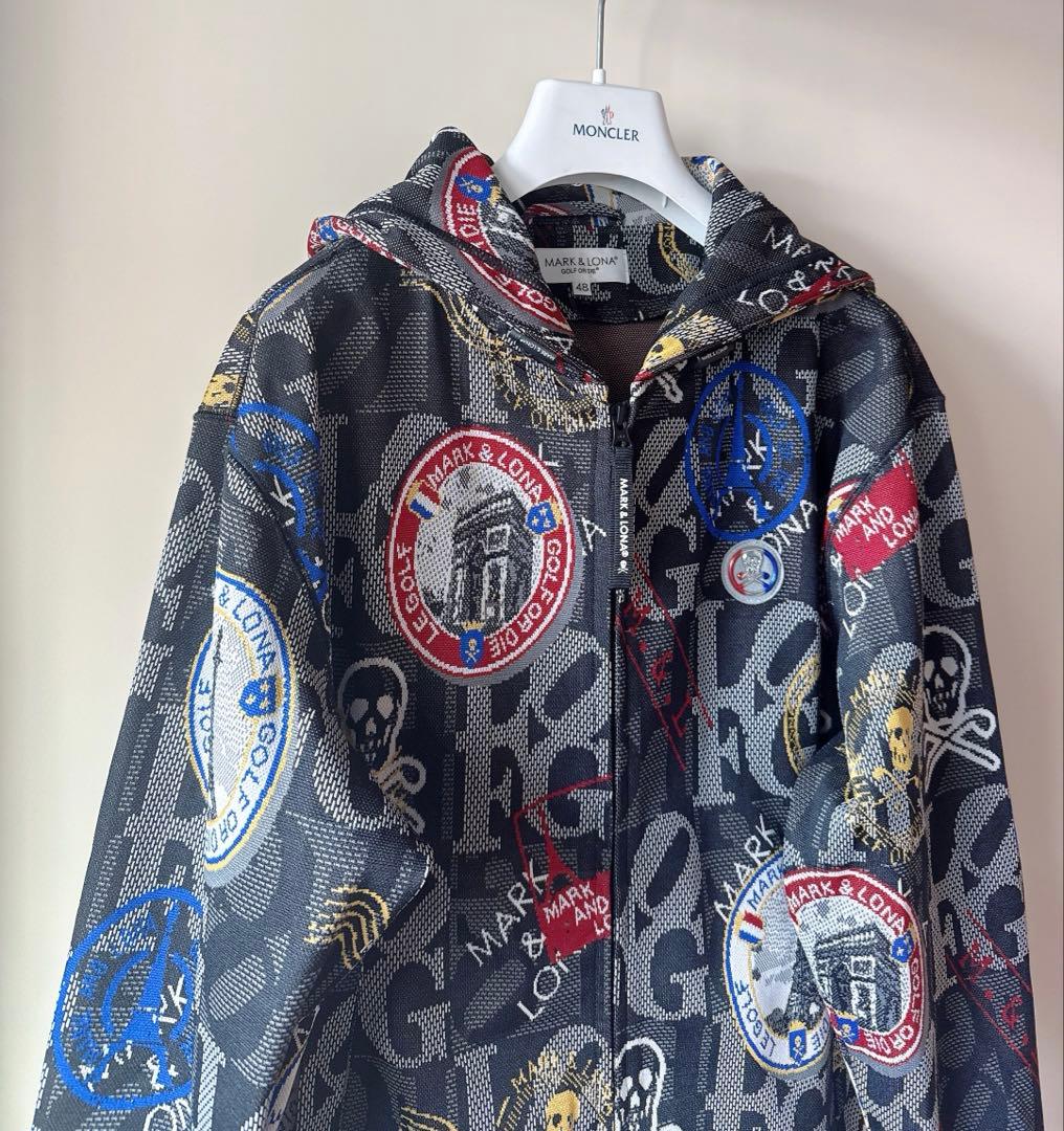 美品 ★ MARK&LONA パーカー マーク&ロナ 黒 スウェット 正規品