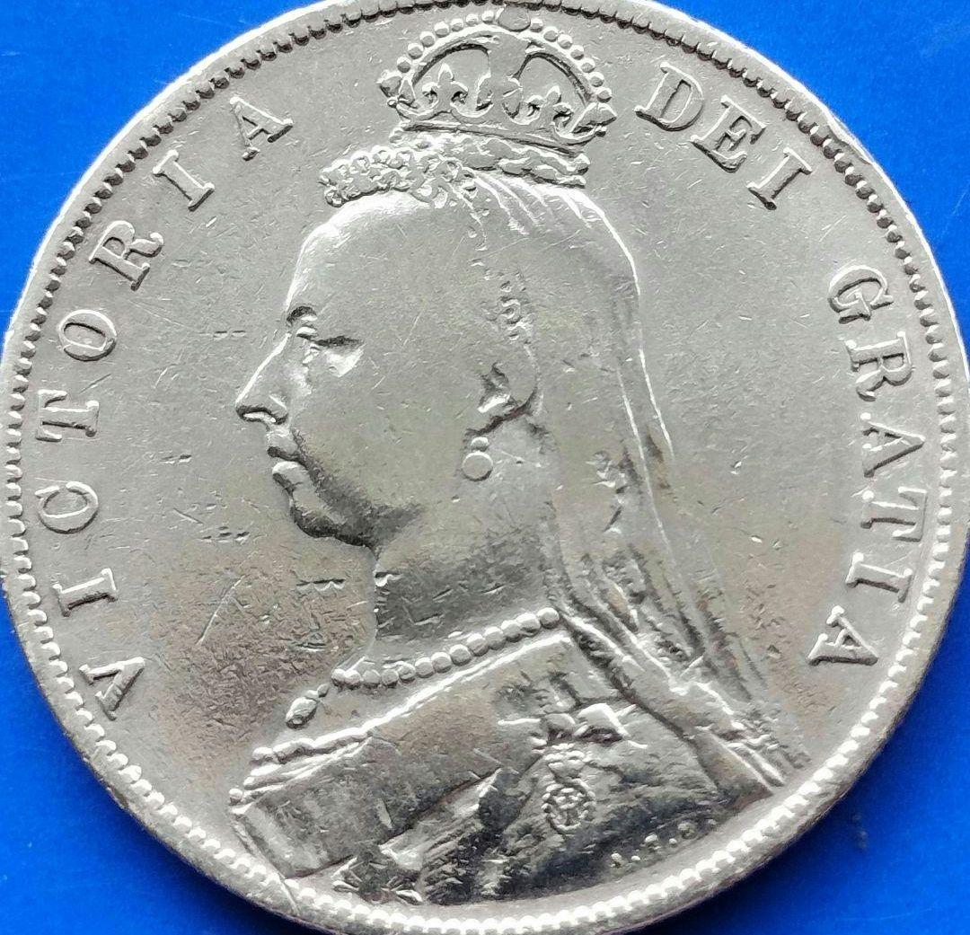 ハーフクラウン銀貨（ヴィクトリア女王ジュビリーヘッド）1889年