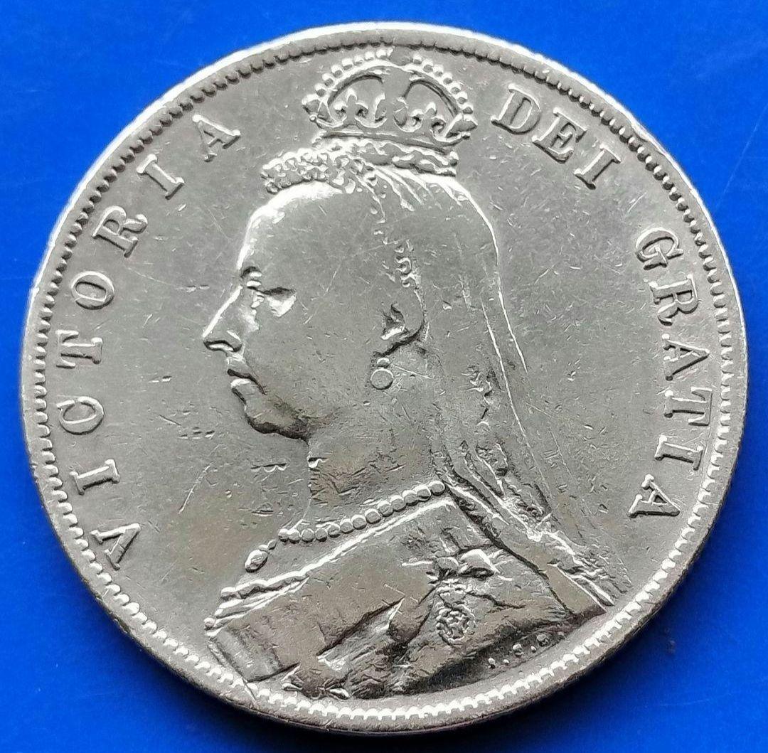 ハーフクラウン銀貨（ヴィクトリア女王ジュビリーヘッド）1889年