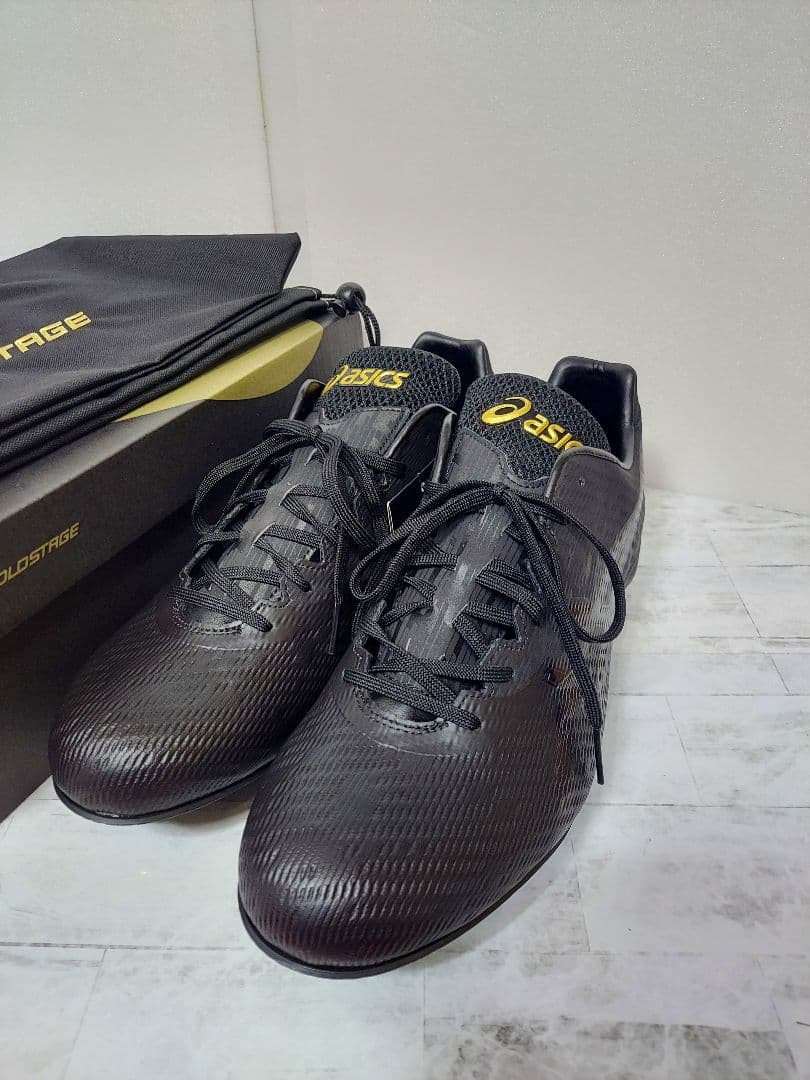 【新品未使用】asics アシックス スパイク 28.5cm ブラック 収納袋付