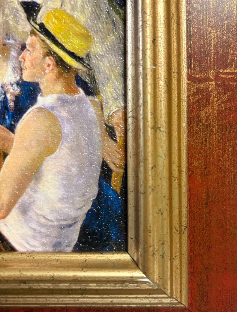 ルノワール 舟遊びの昼食 絵画 額縁 公式 複製画 油絵風 印象派 名画