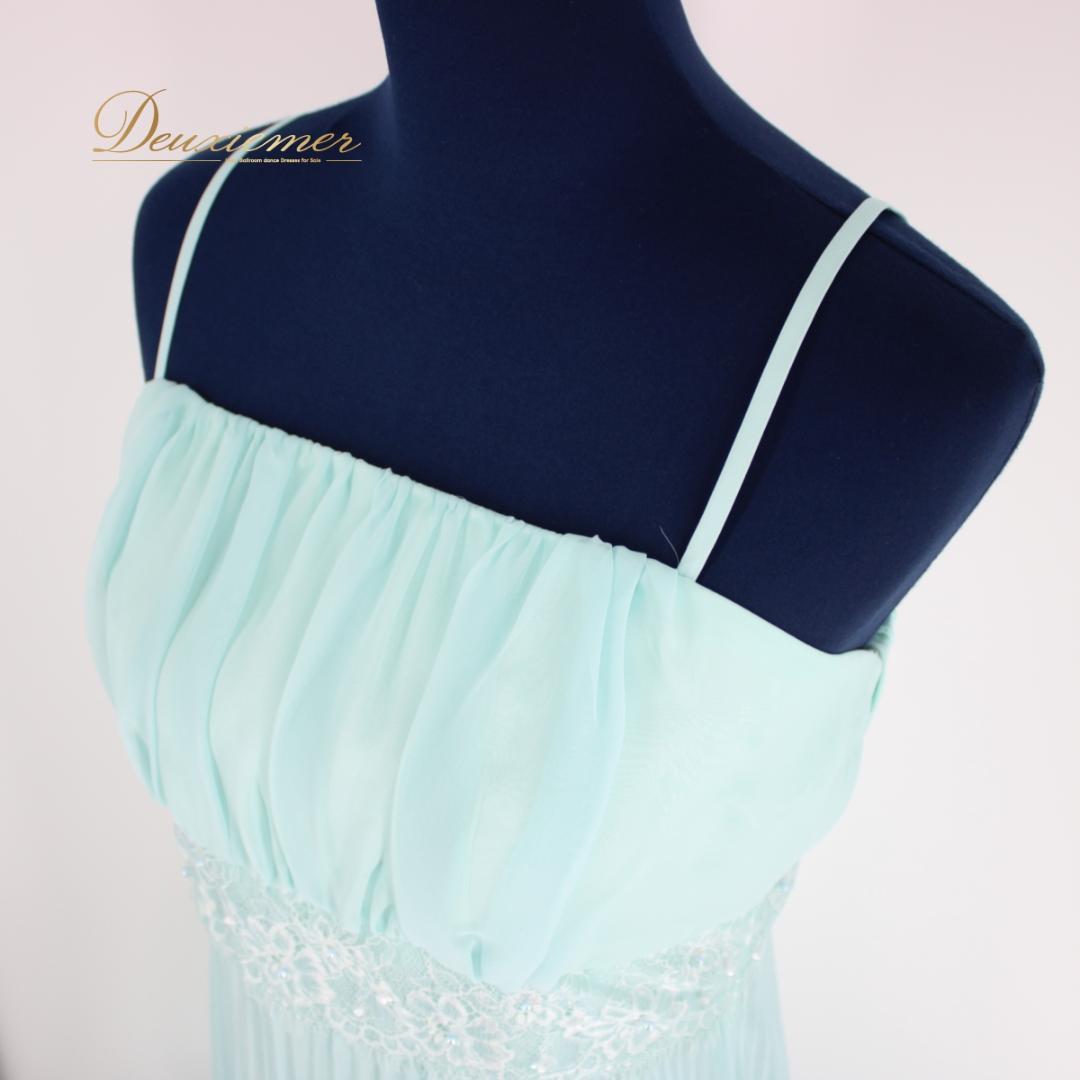 【美品 社交ダンス衣装】ワンピースドレス pinky wolman 水色