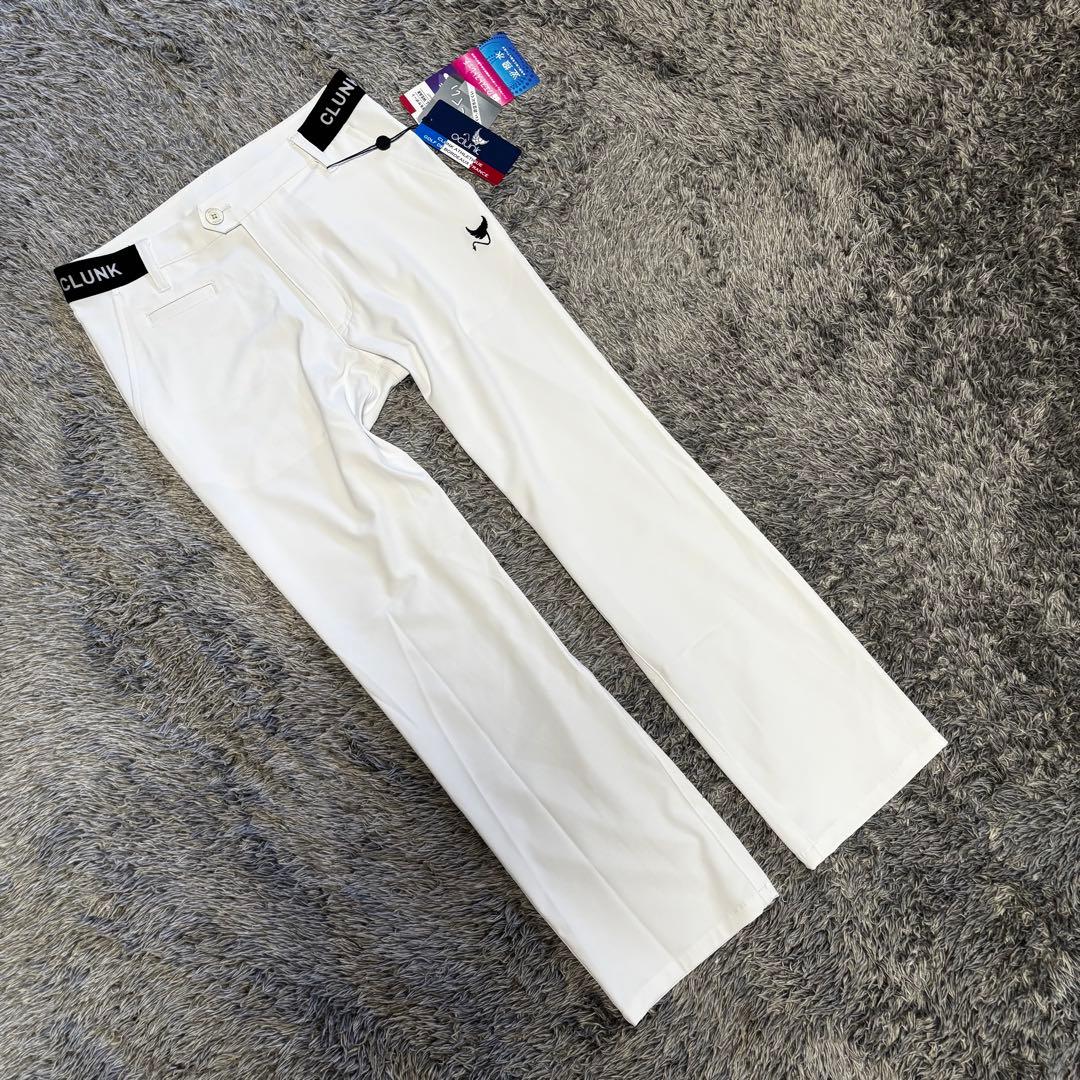 ■新品■ クランク　レディースL ゴルフウェア ストレッチ ストレートパンツ　白