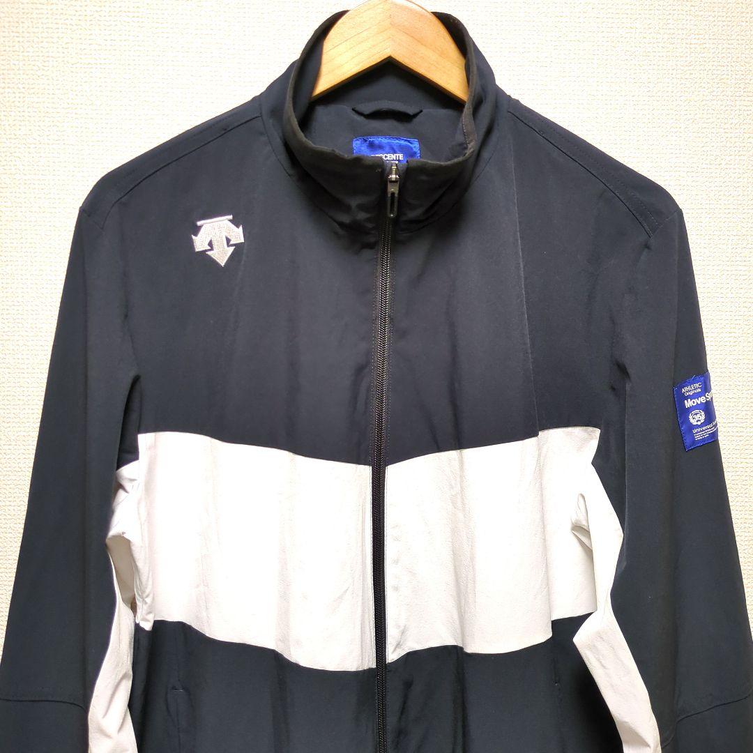 DESCENTE デサントゴルフ ジップアップジャケット 黒 白 XL