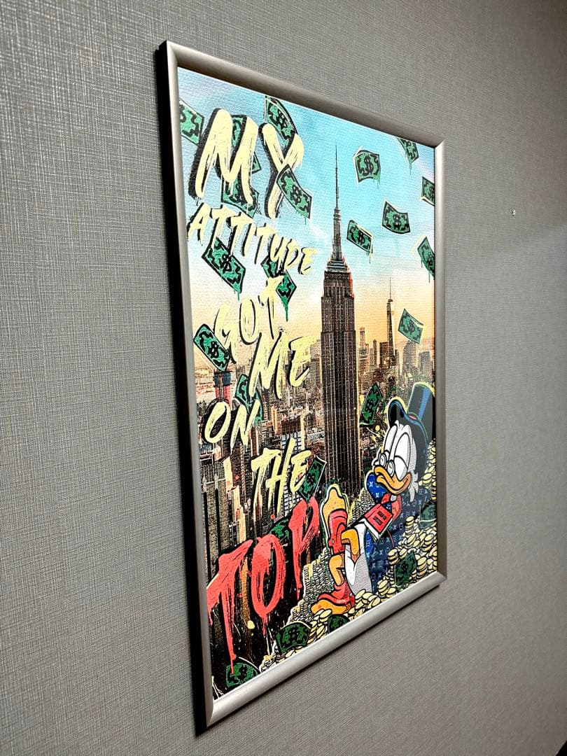 No.148特大フレーム付きキャンバスアート　オマージュアート　アートパネル