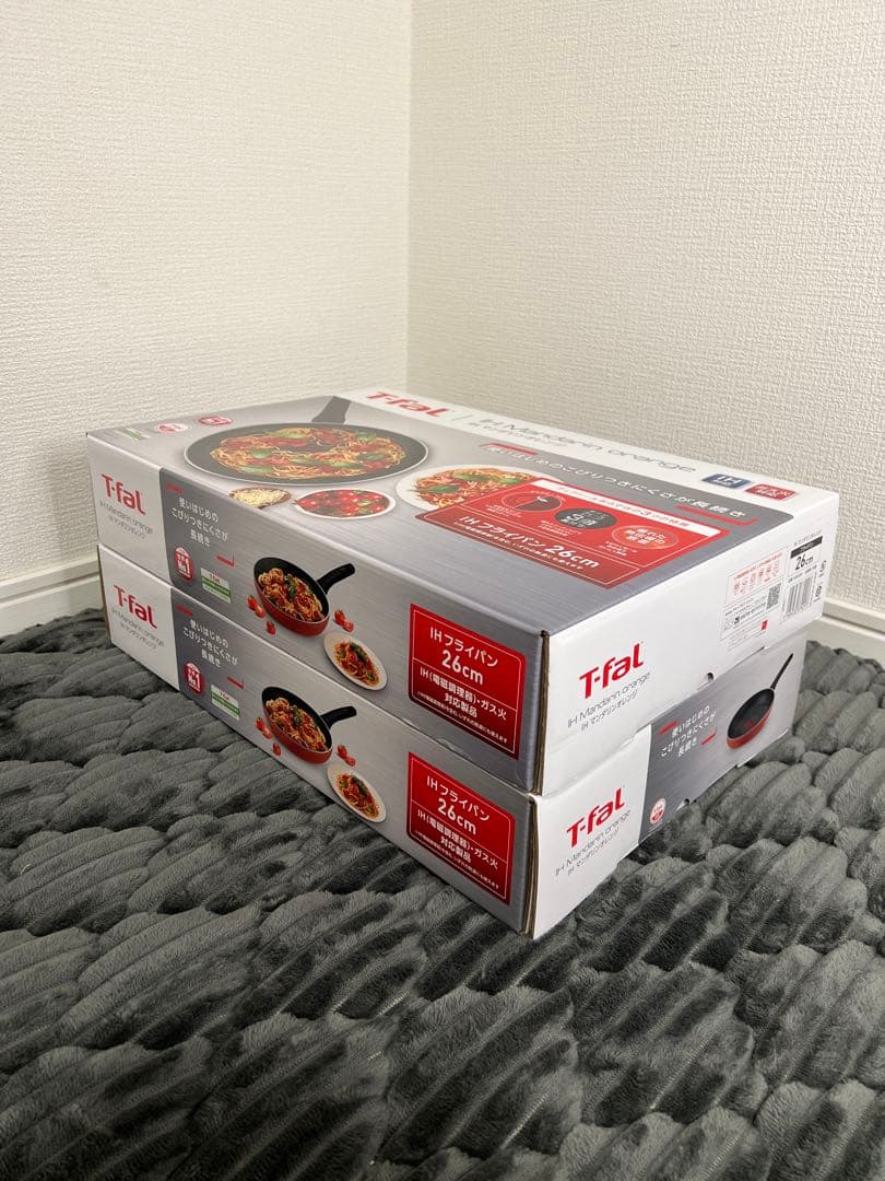 【新品未使用】T-fal IH マンダリンオレンジ フライパン 26cm 2箱