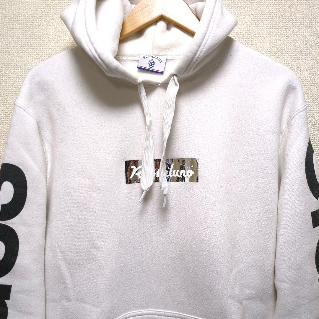 RUSSELUNO ラッセルノ パーカー ボックスロゴ 白 6 XL