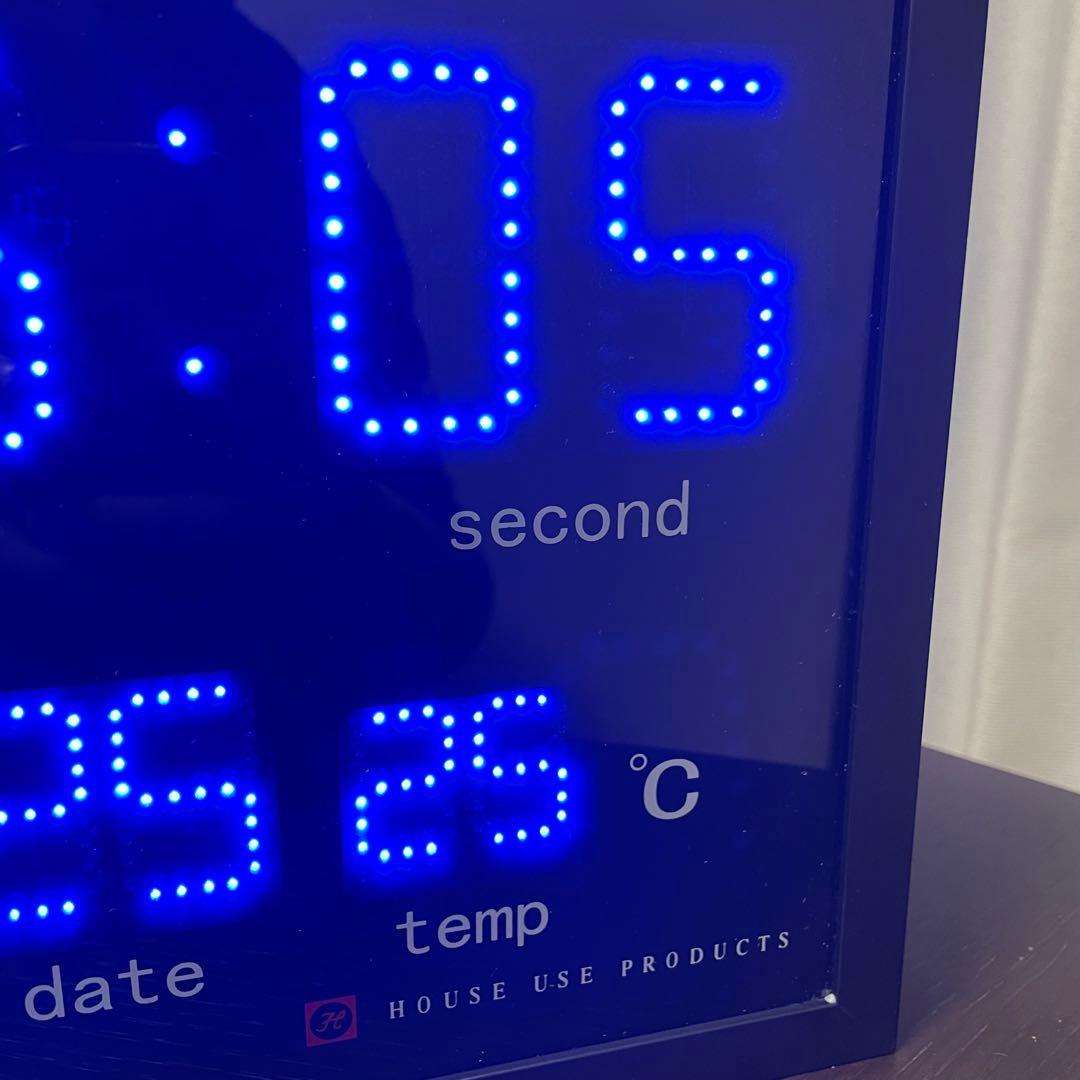 【美品】HOUSE USE PRODUCTS デジタル時計 BLUE LED