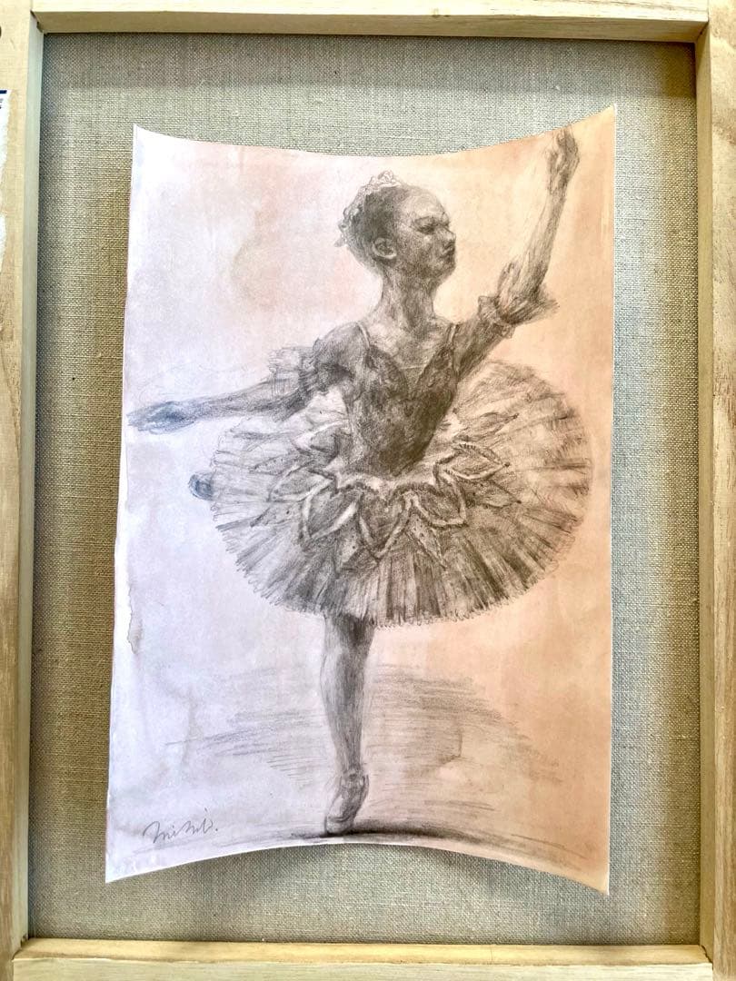 「バレリーナ 」鉛筆画 ※原画※真作※直筆サイン入り※額無し