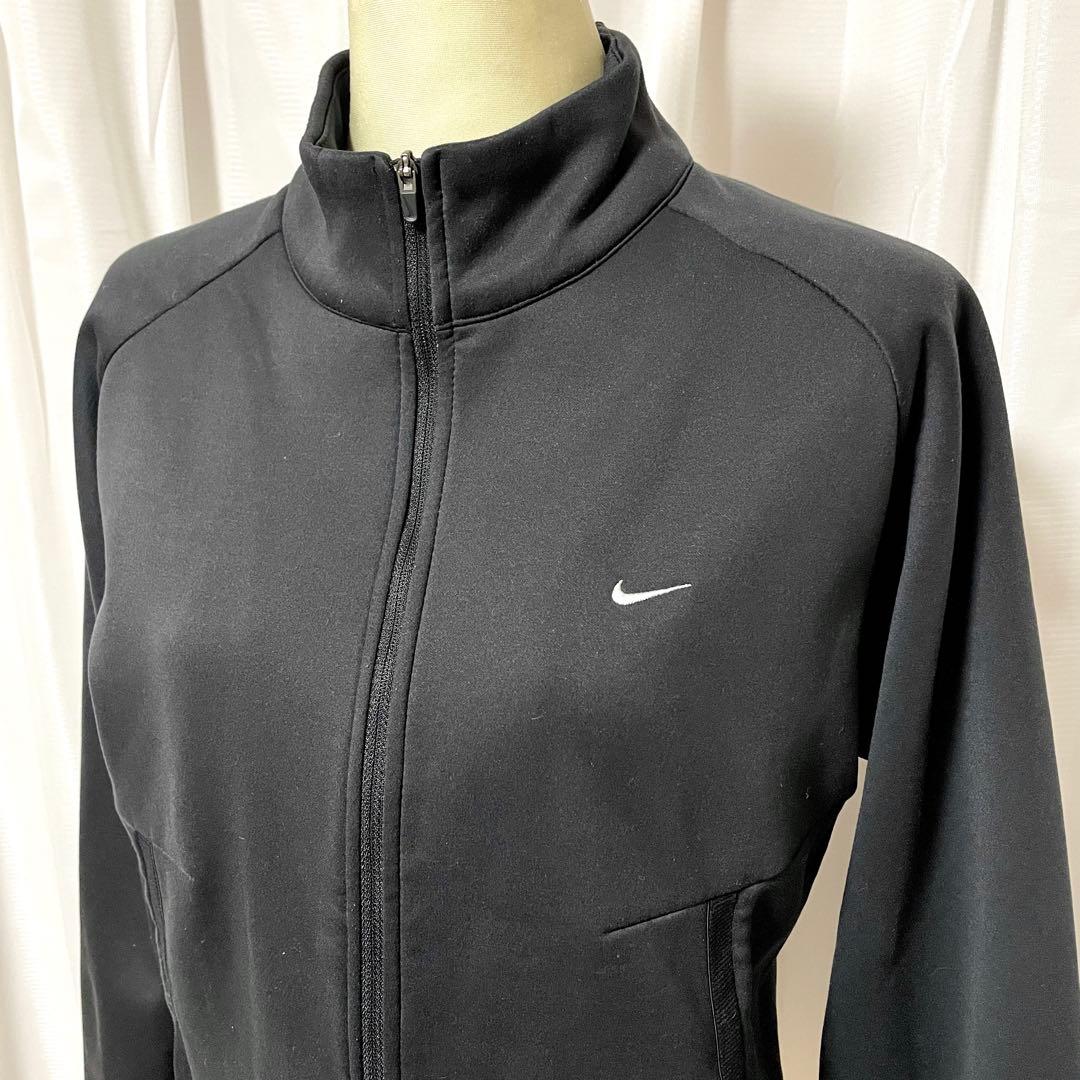 ■美品■Nike THERMAジャケット　裏フリース　黒　Ｌ　テニス　ゴルフ