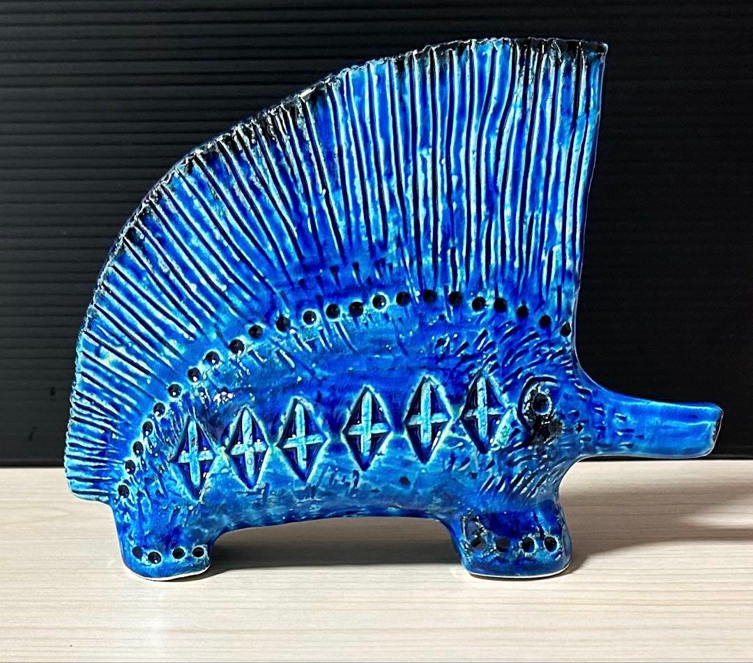 Bitossi ビトッシ リミニブルー イタリア製 置物　ヤマアラシ