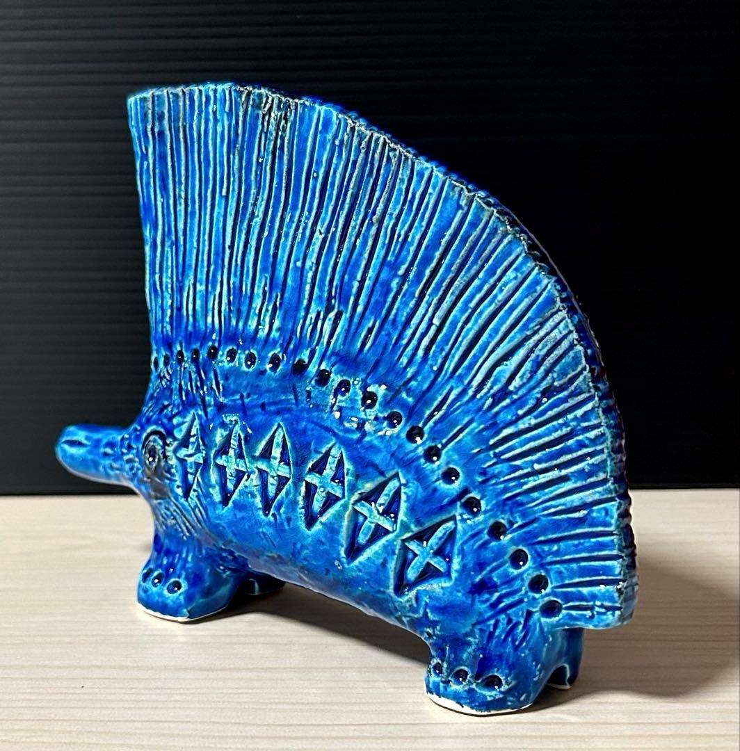Bitossi ビトッシ リミニブルー イタリア製 置物　ヤマアラシ