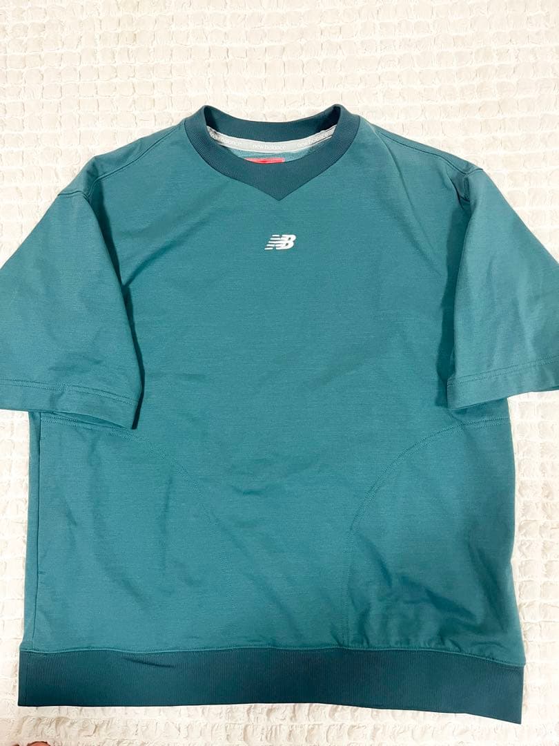 【美品‼️】ニューバランス　ゴルフ スウェット ハーフスリーブ クルーネック 緑