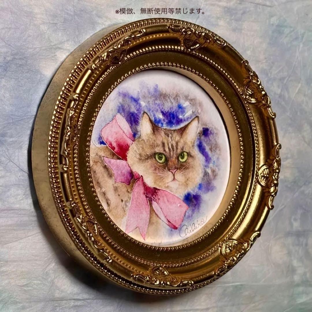 絵画 猫の絵 にゃんこ 猫グッズ アンティーク ペルシャ 猫雑貨 ペットの似顔絵