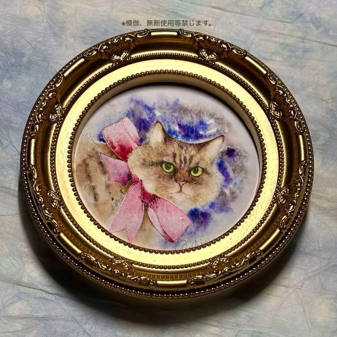 絵画 猫の絵 にゃんこ 猫グッズ アンティーク ペルシャ 猫雑貨 ペットの似顔絵