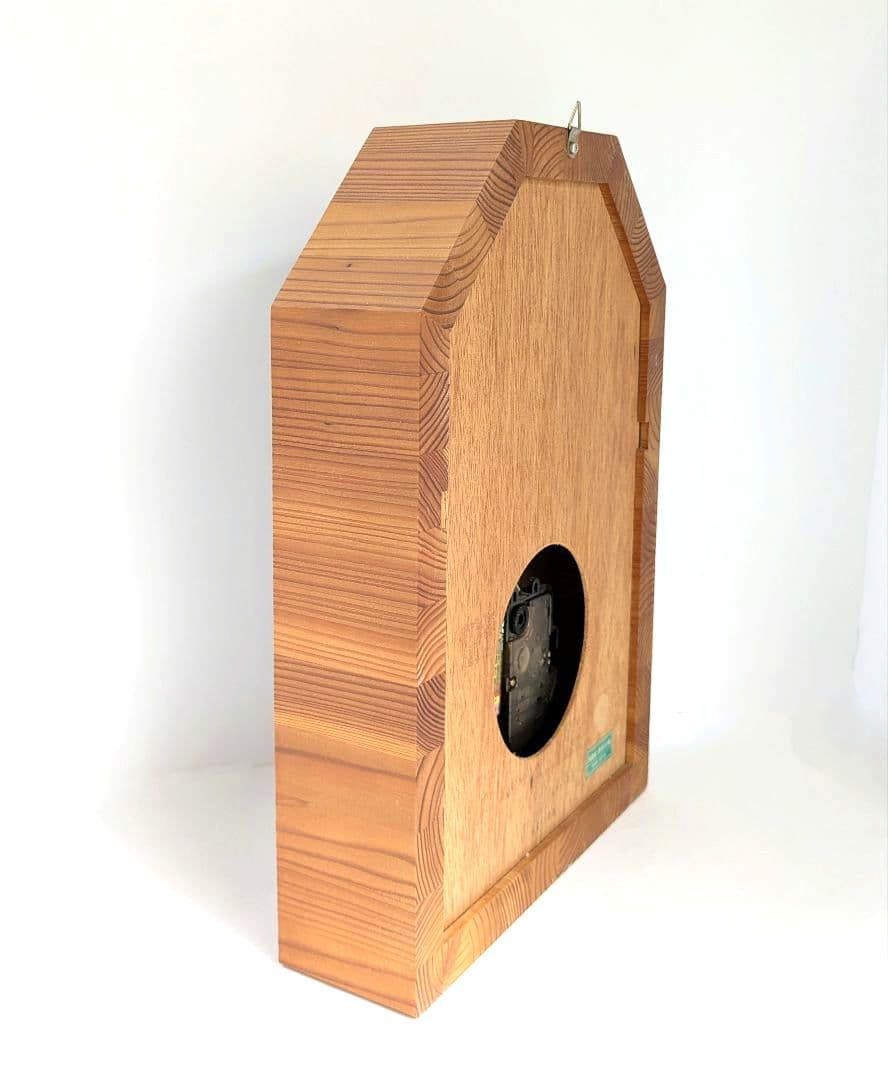 【USED品】KIKORI キコリ 掛け時計 置き時計 親子犬デザイン カラ松製