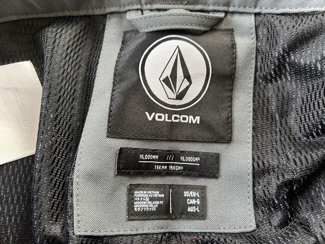 【美品】 VOLCOM MENS ROAN ビブパンツCHARCOAL Lサイズ