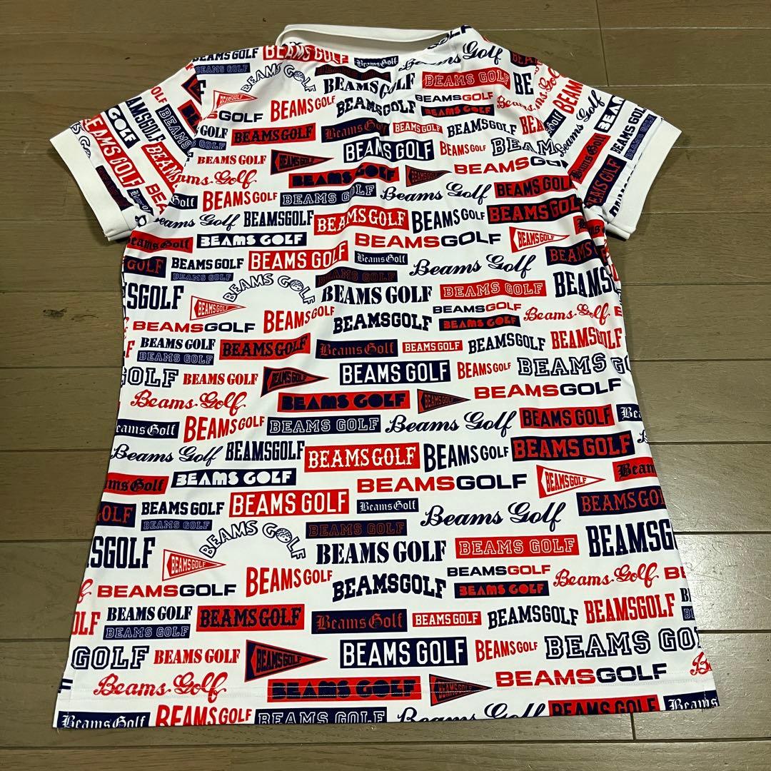 美品　beams golf ビームス　ゴルフ　半袖　総柄　ポロシャツ