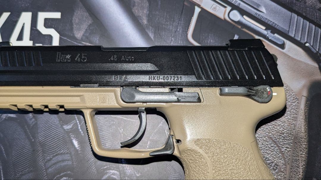 HK45 Tactical ガスガン 中古品。合法品、内部ノーマル。