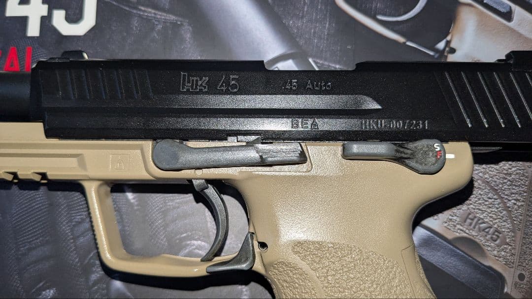 HK45 Tactical ガスガン 中古品。合法品、内部ノーマル。