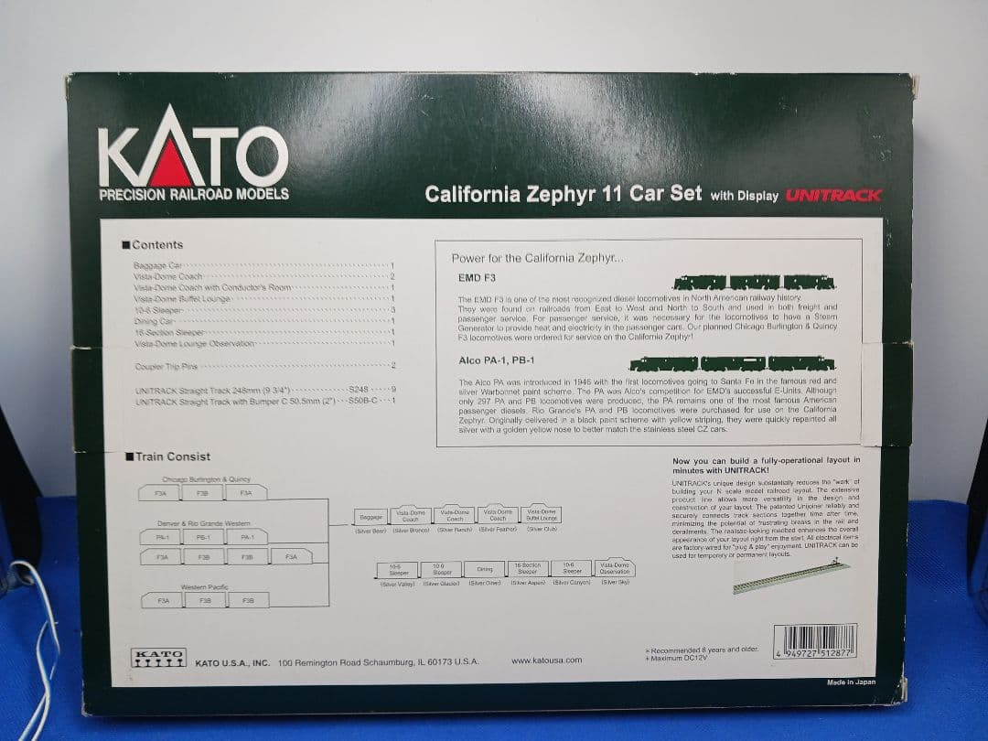 KATO USA 106-055 カリフォルニア・ゼファー 11両