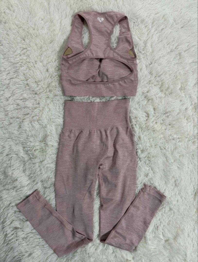 WOMENS’BEST ピンク スポーツブラとレギンス セット S