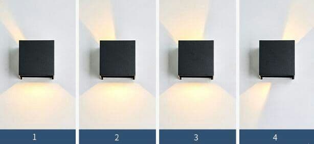 LED ウォールライト 屋内および屋外での使用 調整可能なビーム角度 2個入2
