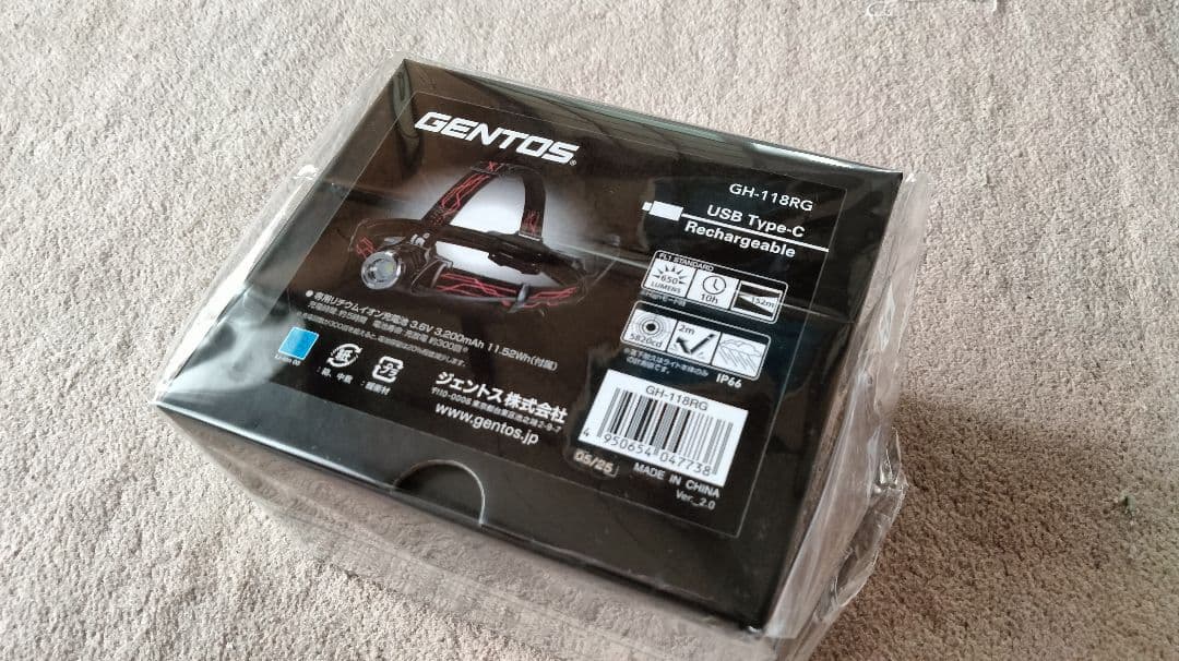 GENTOSヘッドライト/新品未使用ジェントスGH−118RG