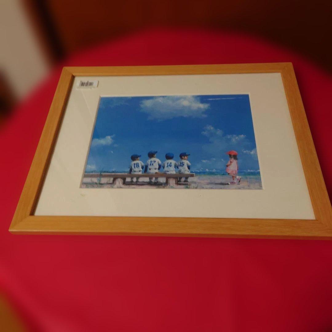 子供たちと海の風景 絵画