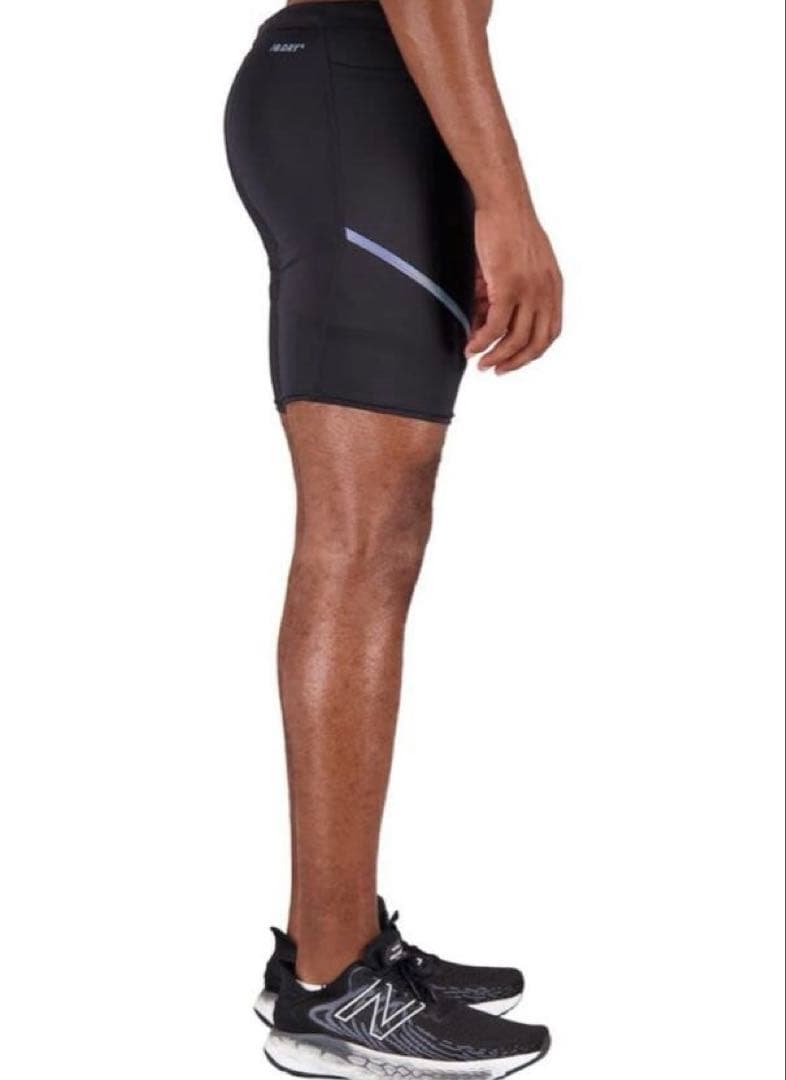 S 新品　ニューバランス メンズ　ハーフタイツ　ブラック　黒　マラソンランニング