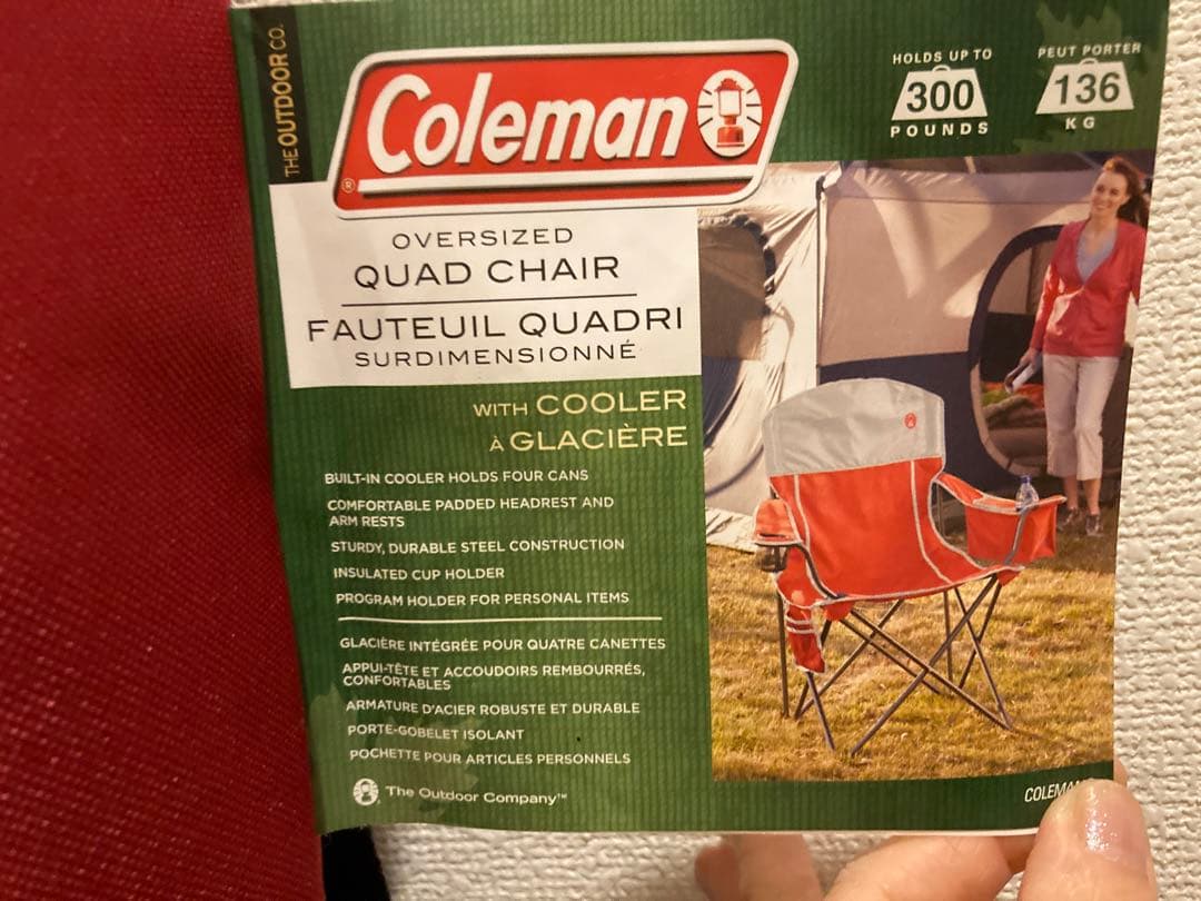 【新品未使用】稀少Coleman チェア ★クーラー付き ★耐荷重130kg！①