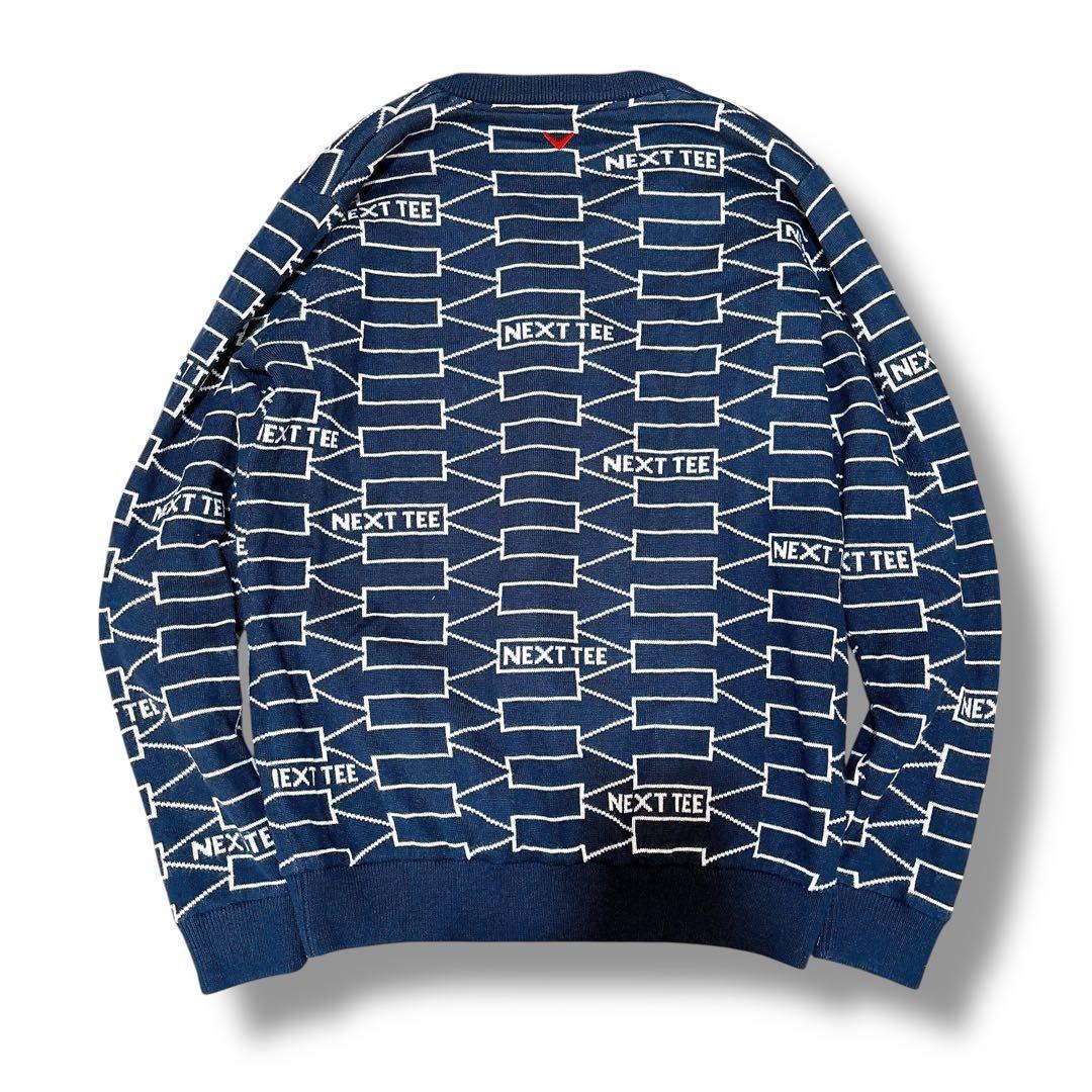 美品 Callaway キャロウェイ 防風 ニット ブルゾン ゴルフウェア LL