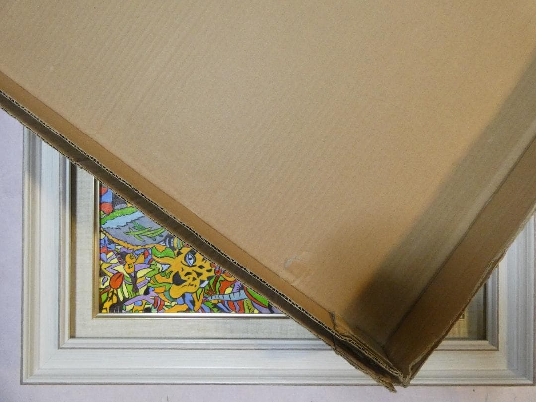 絵画　 油彩ジミー大西「ピンチ」サイン　F6サイズ　額装済み 肉筆手描き