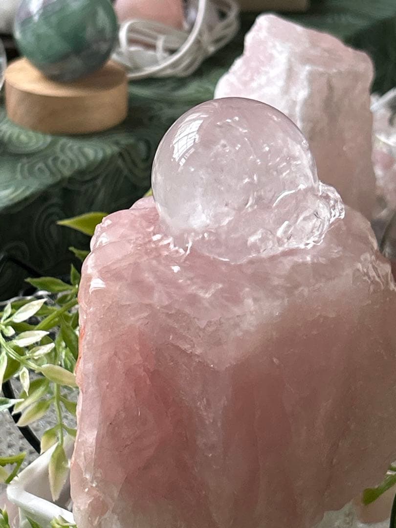 ✨破格✨絶品‼️ローズクオーツ☆噴水☆天然石⭐︎ファウンテン☆秘蔵品⭐︎1290g