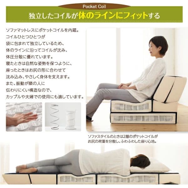 セミダブル 120cm ソファマットレス SOMAT ソマト ポケットコイル
