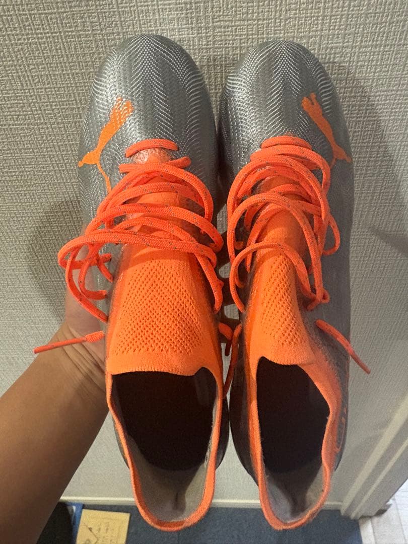 PUMA ULTRA サッカーシューズ シルバー/オレンジ SG 取り替え式