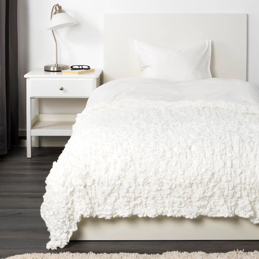 IKEA　OFELIA　オフェーリア　ホワイト　白　2枚セット　カバー　毛布