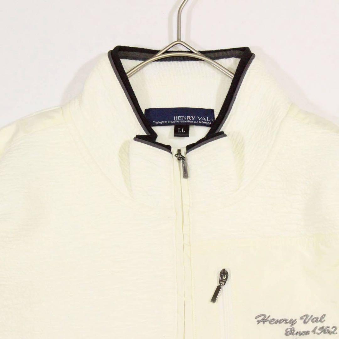 美品✨️HENRY VAL　ヘンリーバル【LL】ハーフジップ　トレーナー　白