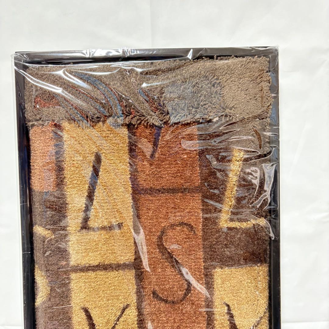 美品　イヴ・サンローラン　バスマット　文字ロゴ総柄　ブラウン　70×45cm