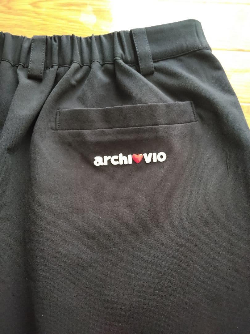 【新品】アルチビオ ネイビー×白 軽量裏地付きストレッチスカート サイズ36