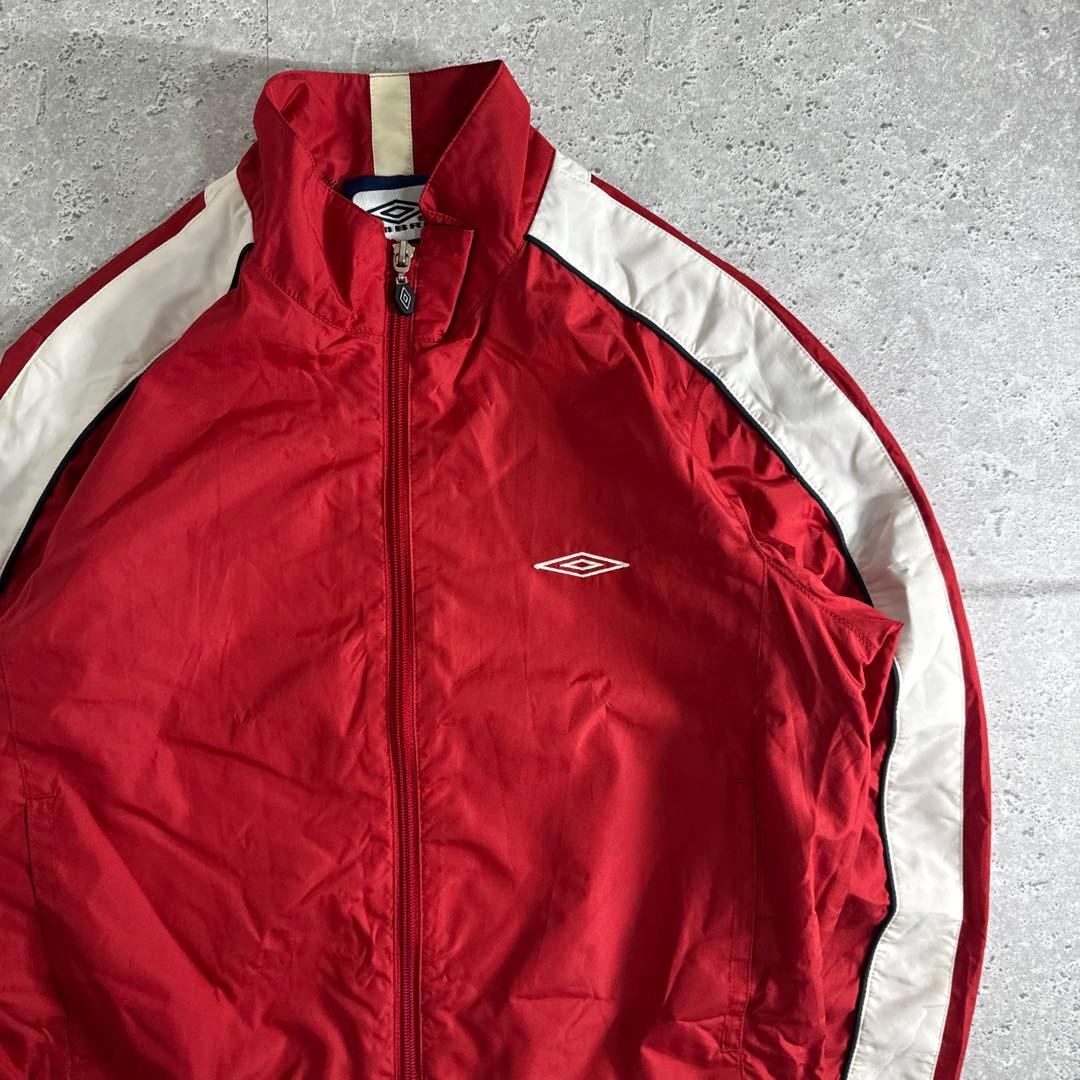 【希少】アンブロ 90s umbro ナイロンジャケット ジャージ レッド M