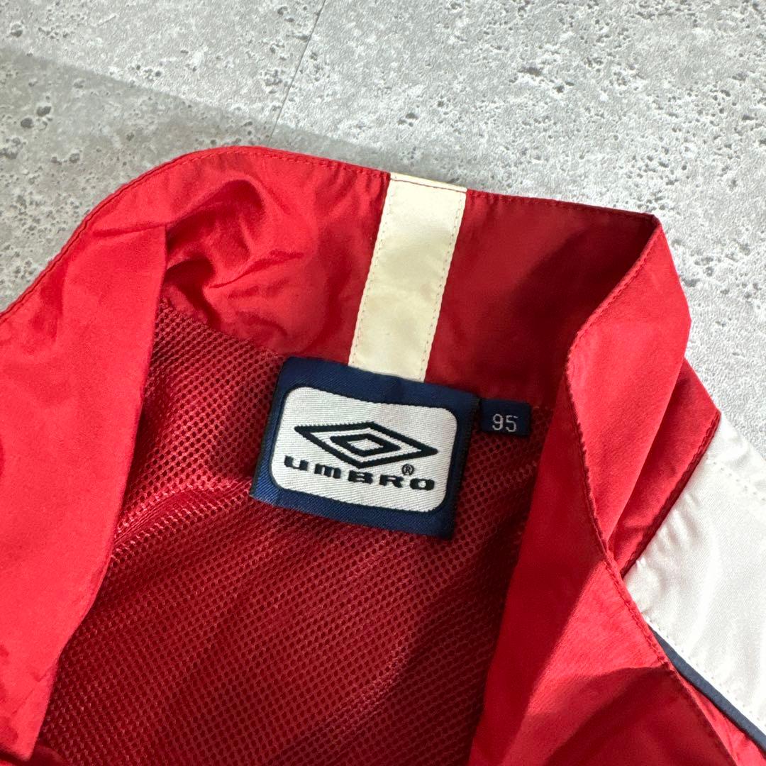 【希少】アンブロ 90s umbro ナイロンジャケット ジャージ レッド M