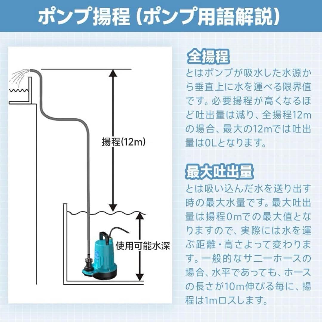 新品即日発送！UPF バッテリー式水中ポンプ 12m揚程