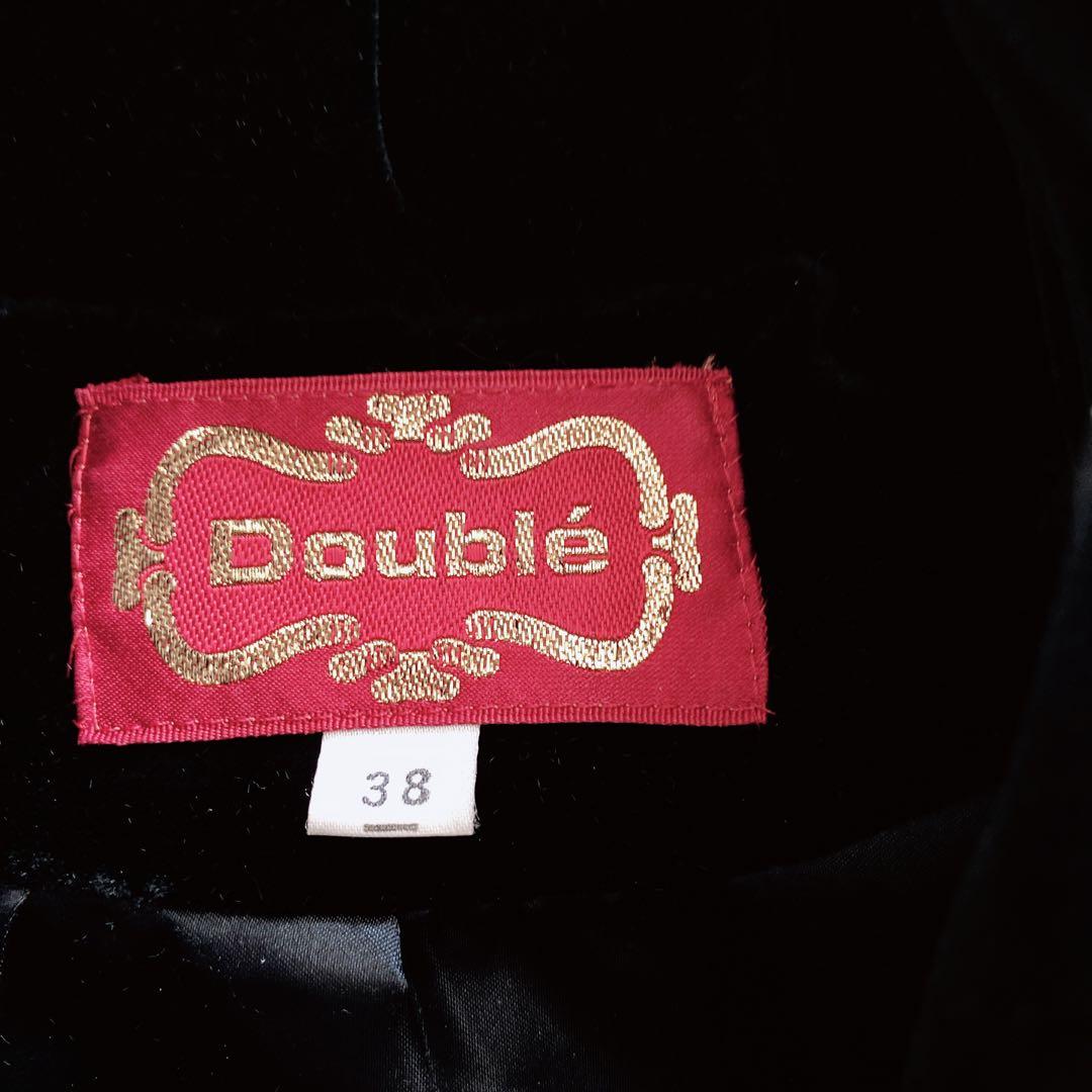 38 Double レジアンス 黒ベルベットロングコート ドゥブーレ 社交ダンス